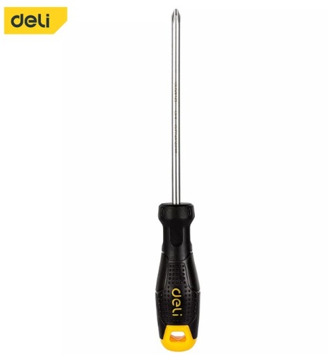 [1000612] ไขควงปากแฉก PH2x125mm Cr-v EDL626125 ด้ามธรรมดา DELI+