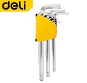 ประแจหกเหลี่ยมตัวแอล หัวบอล งานหนัก 9ชิ้น/ชุด EDL232209H DELI+
