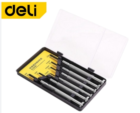 [1000640] ชุดไขควงซ่อมนาฬิกา 6 ชิ้น Cr-v EDL3206 DELI+