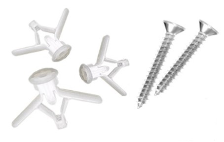 พุกพลาสติกปีกผีเสื้อ+สกรู #6x1.1/2” mm. Pk10