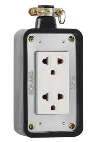 บล็อกยาง 2x4 พร้อมปลั๊กกราวด์คู่ S-104 SOKAWA
