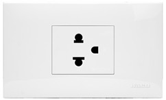 [1001416] เต้ารับ 3 ขา 1 ช่อง พร้อมแผงหน้ากาก HACO IC-E10