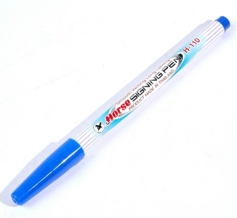 [1001629] ปากกาเมจิ น้ำ H-110 สีน้ำเงิน ตราม้า