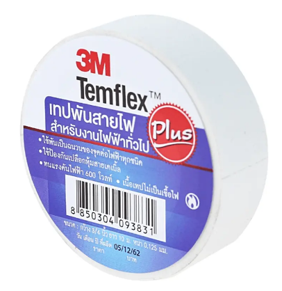 [1001933] เทปพันสายไฟ เล็ก TEMFLEX 150 3M สีขาว