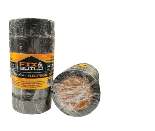[1002998] -เทปพันสายไฟ 10M สีดำ FIX&BUILD+(แพค6ม้วน)