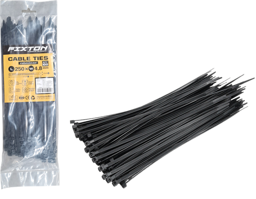 [1002477] -เคเบิ้ลไทร์ 8" 4.8*200 ดำ FIXTON+