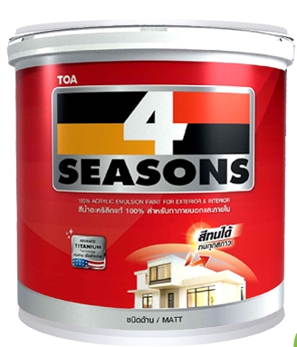 [1003502] สีน้ำภายนอก 4SS #000C 1 ก.ล. TOA