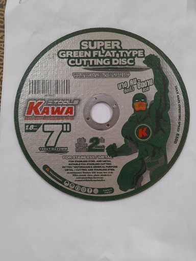 [1003720] -ใบตัดเหล็กบาง 1.8มม. 7" รหัส 20020615 สีเขียว Kawa