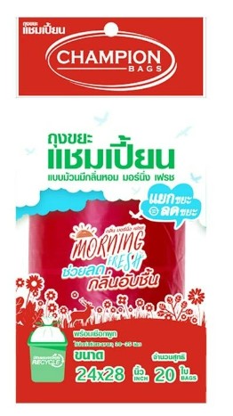 [1004553] -ถุงขยะแบบม้วน 24x28" กลิ่นมอร์นิ่งเฟรช CHAMPION