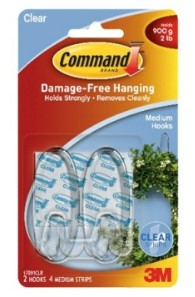 [1004585] ตะขอใส+เทปกาว กลาง 17091CLR 3M (01578)