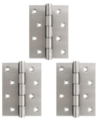 [1004676] บานพับประตู สแตนเลส 4"x3" 444413 ISON (แพค 3 ชิ้น)