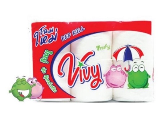 [1004877] -กระดาษชำระแบบม้วน Red Roll (แพ็ค 6 ม้วน) VIVY