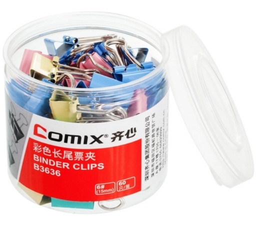 [1005235] -คลิปหนีบกระดาษ 15mm B3636 คละสี COMIX+