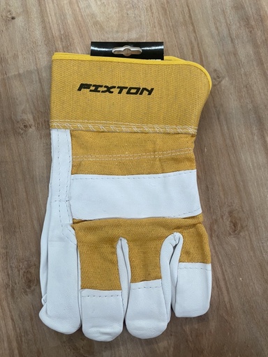 [1005343] ถุงมือหนังสั้น มีซับ ขอบผ้า FIXTON+