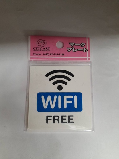 [1005153] -ป้ายพีพี WIFI FREE ขนาด 6x6 ซม 1102-03