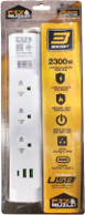 [1006316] -ปลั๊กคอม3ที่1สวิทซ์ FB301 USB-C 3m FIX&BULID
