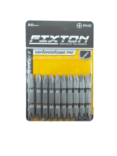 [1006374] -ดอกไขควงลมแฉก PH2x50mm อย่างดี (PK10) FIXTON+