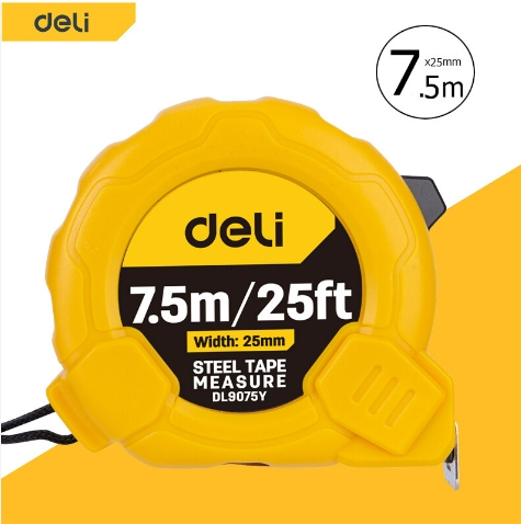 [1006822] -ตลับเมตร 7.5M/25ft x 25mm EDL9075Y DELI+