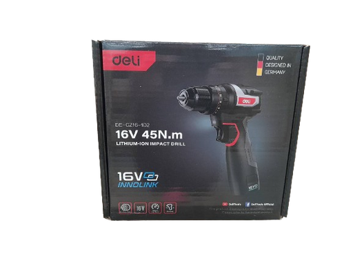 [1008201] -สว่านไร้สายกระแทก 16V 10mm WDE-CZ16-1D2 DELI+