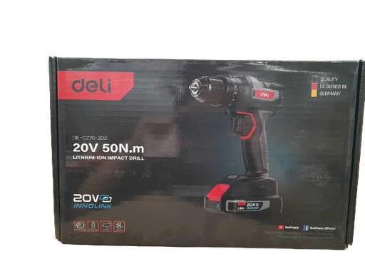 [1008272] -สว่านไร้สายกระแทก 20V 50Nm DE-CZ20-2D2 DELI+