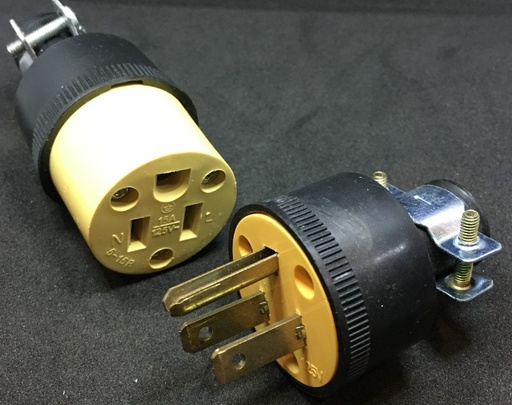 [1008282] -ปลั๊กยางตัวเมีย 3 ขา 15A 125V สีเหลือง
