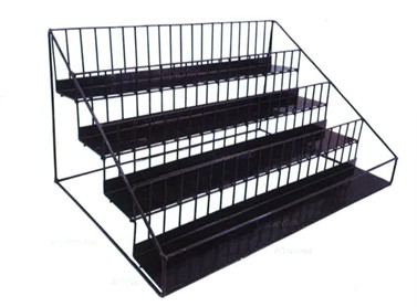 [1008542] ชั้นขั้นบันไดเรียบ กว้าง50 x ลึก34 x สูง28cm.  สีดำ.