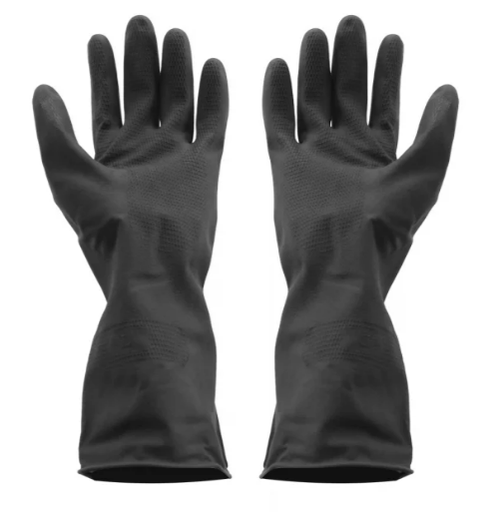 [1009181] ถุงมือยาง ไซส์ L สีดำ ตราม้า