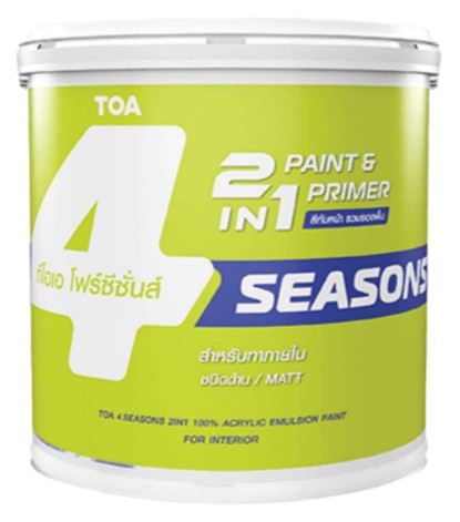 [1009204] สีน้ำภายใน ด้าน 4ss 2IN1 เบส D 2.5กล. TOA