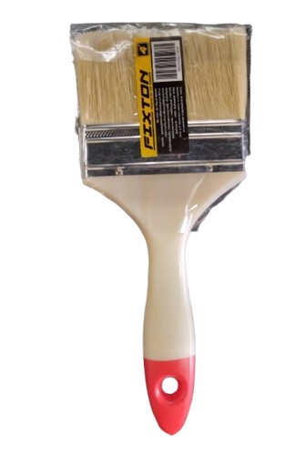 [1009494] แปรงทาสีขนขาวอย่างดีด้ามพลาสติก 4" FIXTON+